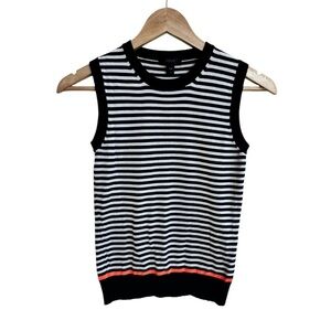 J Crew Navy Blue Stripe Sleeveless Lightweight Womens Size XXS Pullover